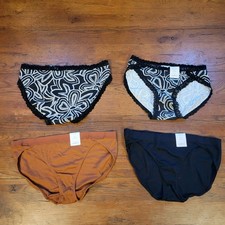  4 Auden Womens Small 4-6 Cotton Blend Bikini Underwear Target Black Brown S