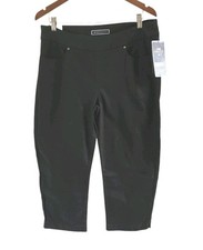 Lee Platinum Label Midrise Fit Capri Black Pullon Pants Womens Size 14 M New NWT