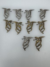 Mythical Winged Serpent Stampings Lot Silver and Brass Tone