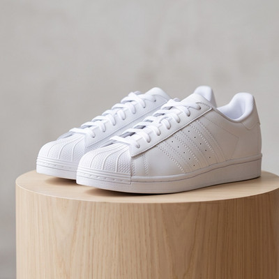 NEW Adidas Superstar White Leather Low Top Lace Up Athletic Sneakers Womens SZ 9