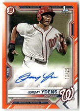 2021 Topps Bowman Jeremy Ydens Orange