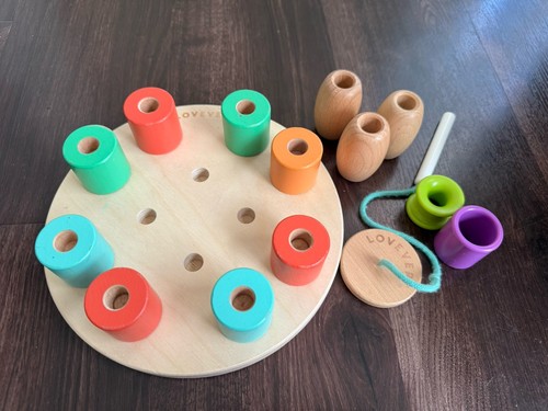 Lovevery Wooden Stacking Peg Board & Threadable Beads REPLACEMENT PARTS