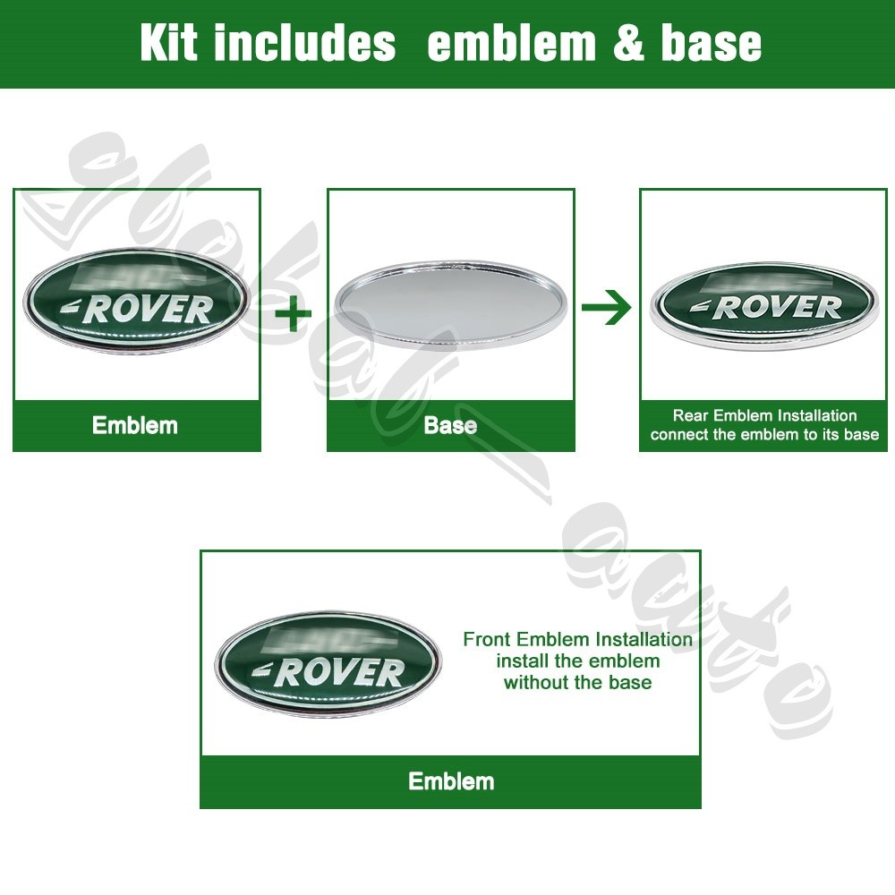 1PC For RANGE ROVER REAR TRUNK / FRONT GRILLE BADGE GLOSS GREEN EMBLEM BADGE