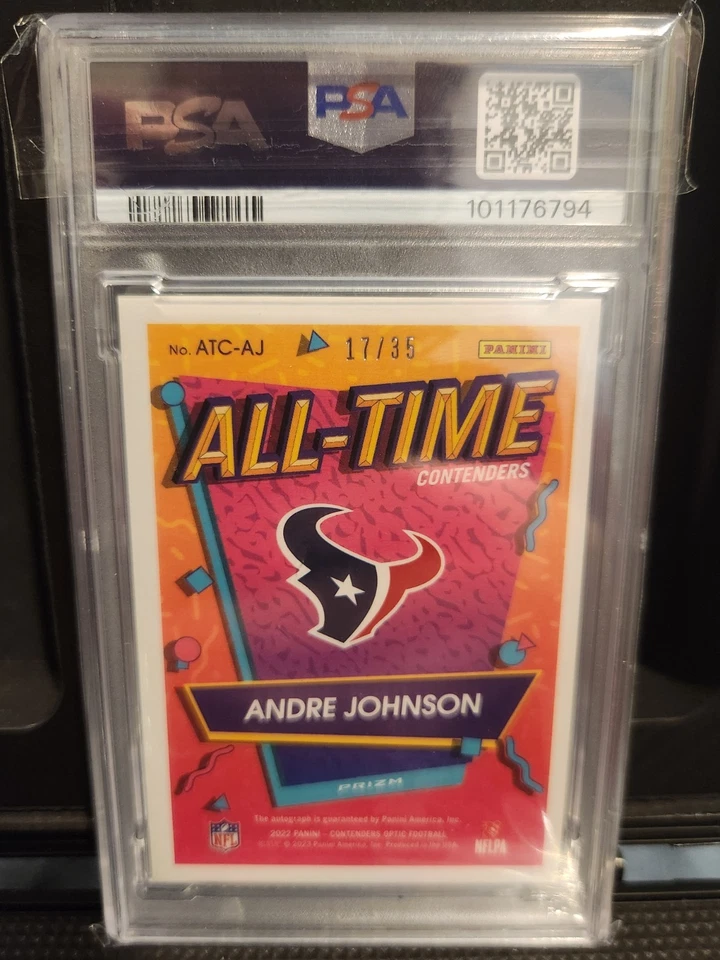 Andre Johnson 2022 Contenders Optic On-Card Auto All-Time Contenders /35 PSA 8! - Image 3 of 4