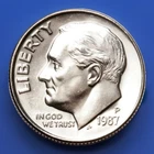 1987-P Roosevelt Dime Gem BU From Original Bank Roll FAST SHIPPING
