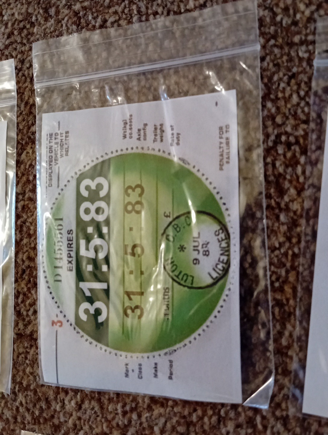 Repro Classic Car Vehicle Road Tax Disc any year/month 1921-2012 see disciption