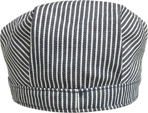 Mens Striped Retro American Train Railroad Engineer Style Denim Workwear Cap Hat - Picture 10 of 14
