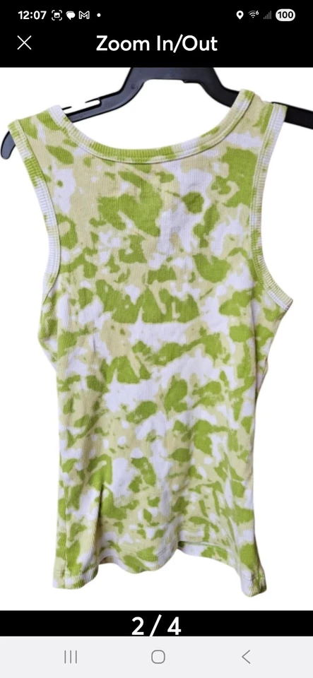 A5-C1-009 Children's Place Girls Tank Top Size Medium (7/8). Green/White Pattern - Image 2 of 4