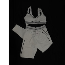 Alo Women s 2-Piece Activewear Set Sports Bra Leggings White/Black S