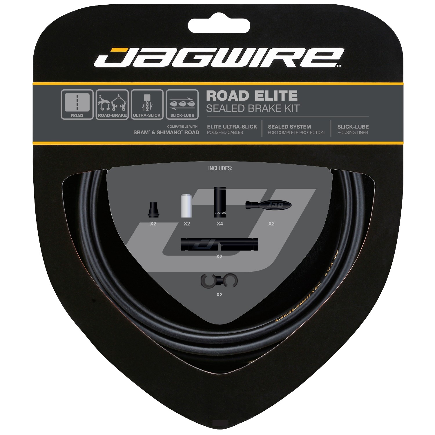 Kit frein vélo route étanche Stealth Black haute performance en carbone et acier