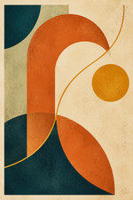 8. Mid Century Modern Abstract Geometric Wall Art Print A1-A4 Poster Art Paintin