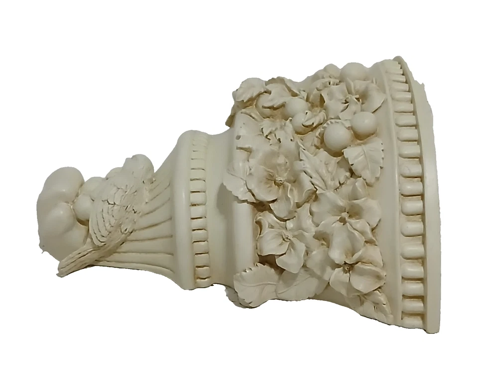 Pair Of Vintage Bird Wall Sconce Antique White Resin Wall Shelf Cottage Decor - Image 4 of 4