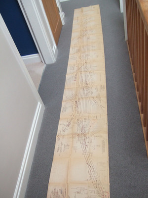 SNCF ARRAS RIESIGER SIGNALPLAN um 1959 Posten 1 2 3 332cm Bahnhof Diagramm
