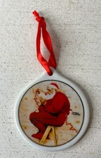 VTG 1998 Eckerd Norman Rockwell 100 Anniversary Santa at the Map Ornament