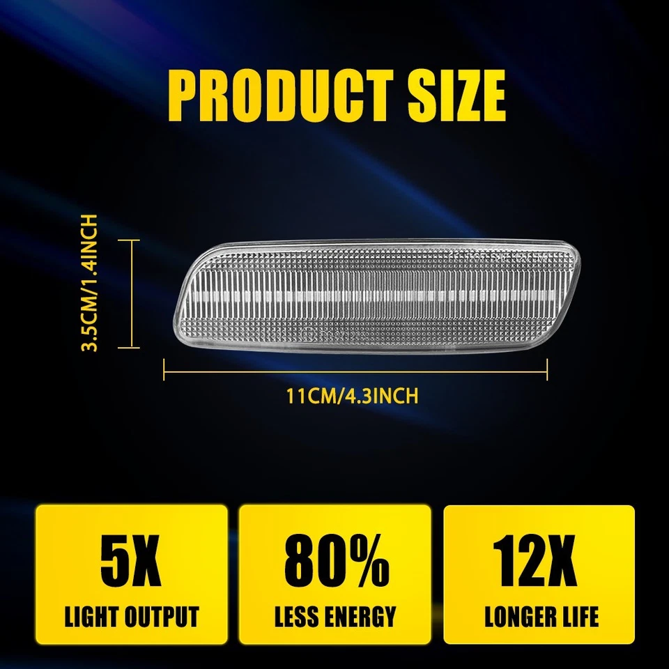 Luces de señalización laterales de humo para Toyota Prius Base 2001-2003 2004-2006 Scion xA Base Foto 4 de 4