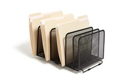 TRU RED Wire Mesh File Organizer, 7 Compartment Vertical Desktop Black