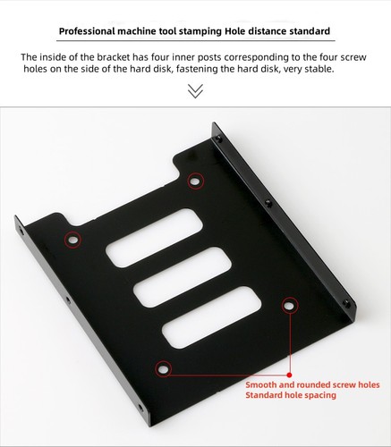 2.5" to 3.5" Bay SSD/HDD Metal Hard Drive Mounting Bracket Adapter Tray W/ Screw - Photo 6/9