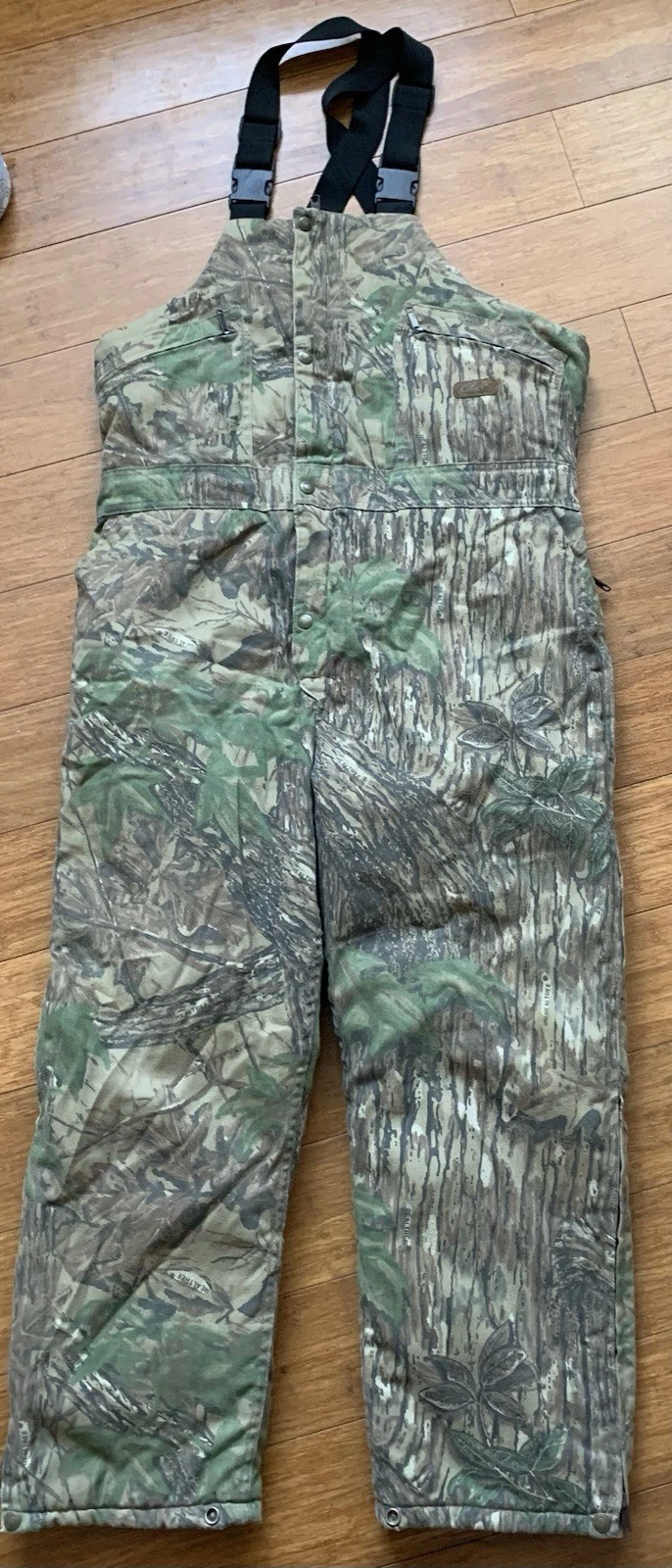 Cabelas Overalls Men Large Camo Hunting Bib Pants Cargo Pockets Outdoors