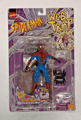 ToyBiz Spiderman Web Trap with Web Net Trap 1997 Action Figure -NICE!