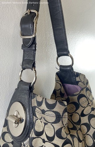 Coach Handtasche Damen schwarz Canvas Monogramm - Bild 3 von 6