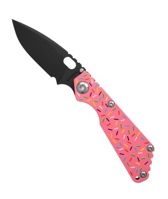 Strider SnG Blade HQ Dessert Warrior Midnight Snack - Pink G10 - Black MagnaCut