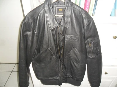 Alpha Industries CWU Leder Jacke ECHT Leder Fliegerjacke wie neu - Bild 1 von 4