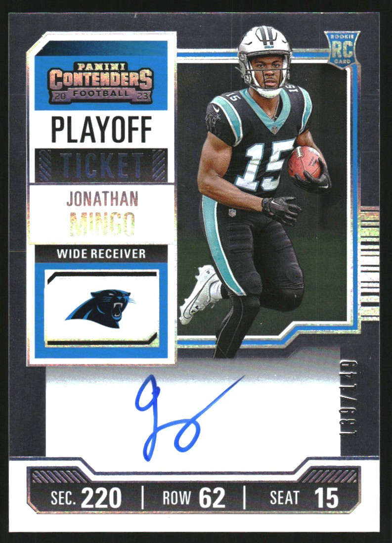 2023 Panini Contenders Playoff Ticket #119 Jonathan Mingo Auto /149