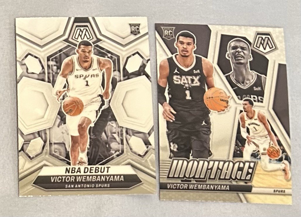 2023-24 Mosaic Victor Wembanyama Montage + NBA Debut RC Rookie Spurs