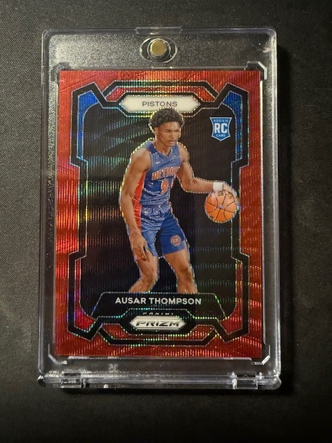 2023-24 Panini Prizm Red Wave Prizm Ausar Thompson Detroit Pistons #178 Rookie