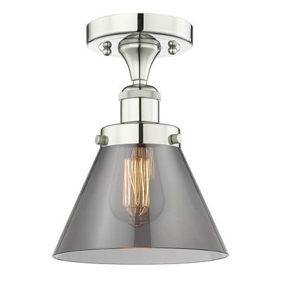 Innovations Lighting 616-1F-9-8 Cone Semi-Flush Cone 8''W - Polished Nickel /