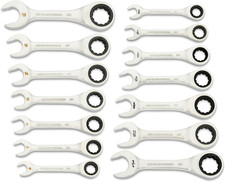 Gearwrench 14-piece 90-tooth Stubby Ratcheting Wrench Set Sae Metric