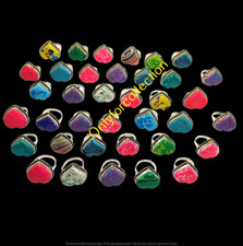 Turquoise  Mix Gemstone Rings Lot 925 Sterling Silver Plated Handmade Jewelry