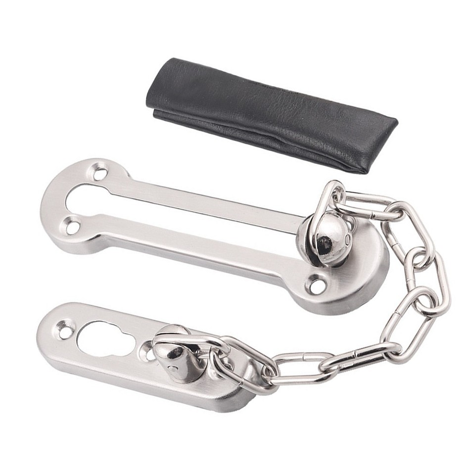 Silver Durable Safety Lock Door Chain Bolt Lock Stainless Steel Home ...