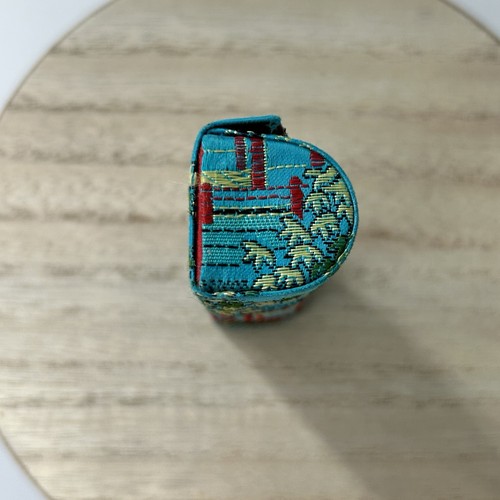 Estuche Lápiz Labial Vintage Asiático Japonés Azul Espejo Cierre a Presión Años 90 LEER - Imagen 10 de 10
