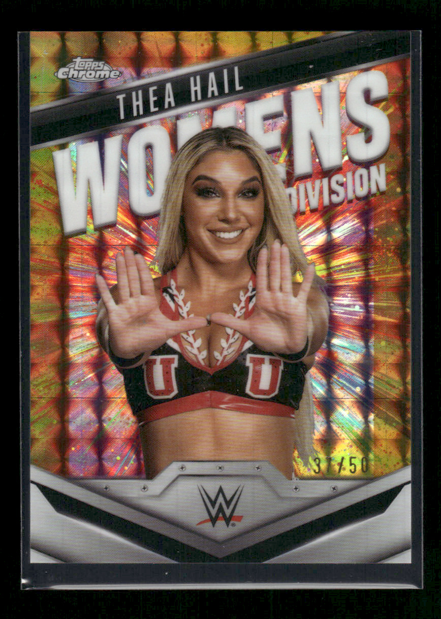 2025 Topps Chrome WWE Thea Hail #WD-THE Womens Division Gold Geometric /50