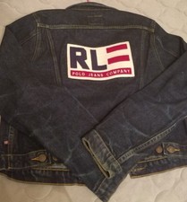 Ralph Lauren POLO VINTAGE Original Denim  Jean Jacket USA Flag Women's size L
