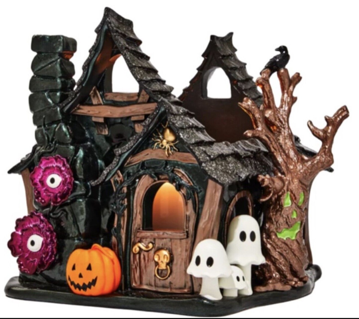 🎃 BATH & BODY WORKS Haunted House LUMINARY 3 Wick Candle Holder