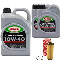 MotoröL Set Syntech 10W-40 Meguin 7 Liter + ÖLfilter FüR Mercedes C-Klasse SL