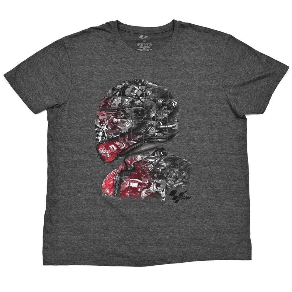 Men's MotoGP Gray World Champ Logo T-Shirt XXL Helmet Collage Graphic Speed - Image 2 of 4