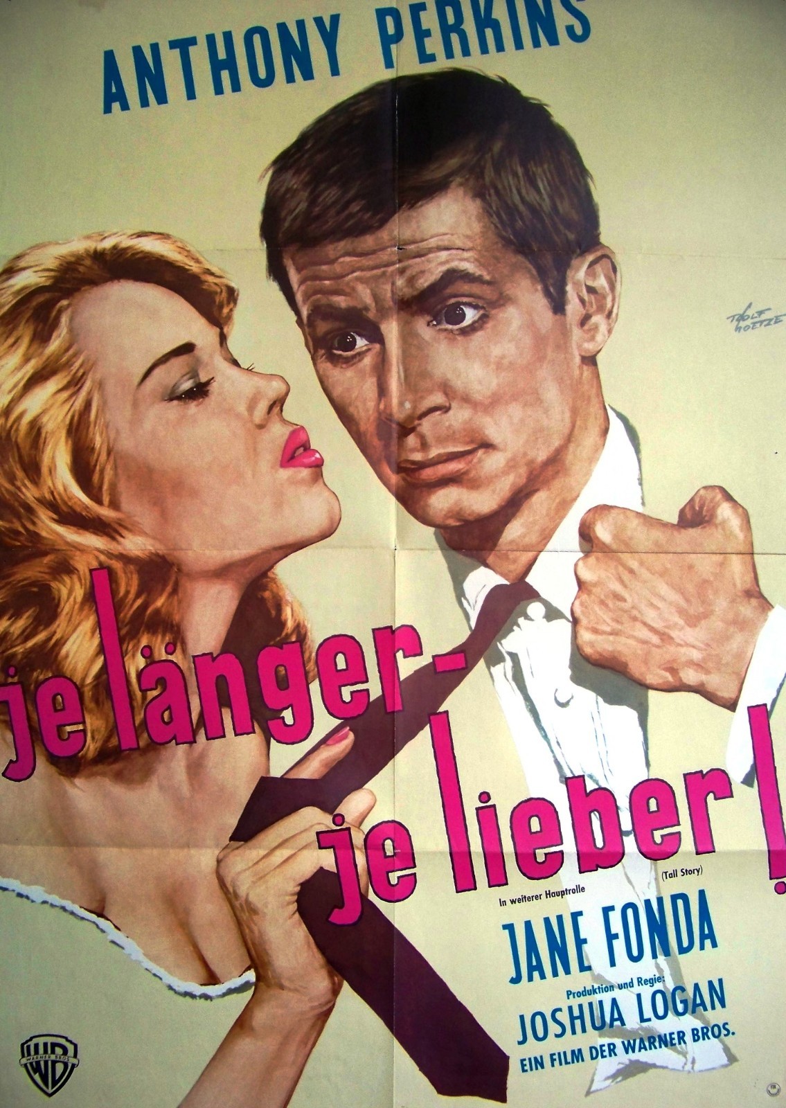 Je Länger Je Lieber Berlin JANE FONDA + JE LÄNGER JE LIEBER + ANTHONY PERKINS + A1 + KINOPLAKAT