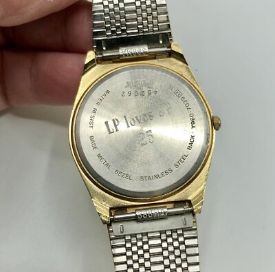 Vtg Pulsar Watch Men 34mm Gold Tone Analog Digital Y960-7039