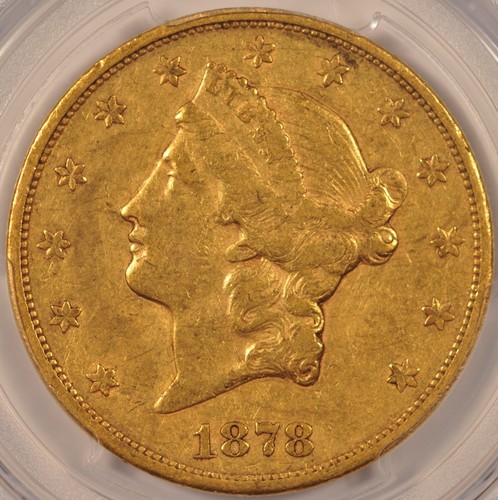 1878-CC $20 Gold Double Eagle Coin PCGS AU50 Pre-1933 Carson City Minted Coin - Picture 3 of 4
