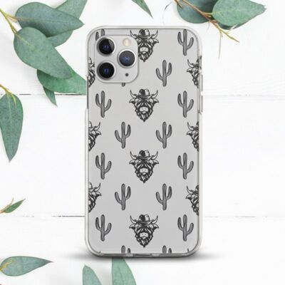 Western Highland Cow Cactus Case For iPhone 7 8 X SE 11 12 13 14 15 Pro Max XR