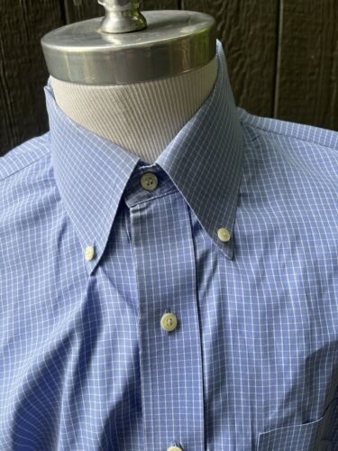 Brooks Brothers Slim Fit Non Iron plaid Cotton Button Front Dress Shirt Mens XL - Imagen 3 de 6