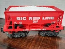 K-LINE~O GAUGE~K-LINE COLLECTORS CLUB - "BIG RED LINE" ~ ORE CAR  K-90006~NOS