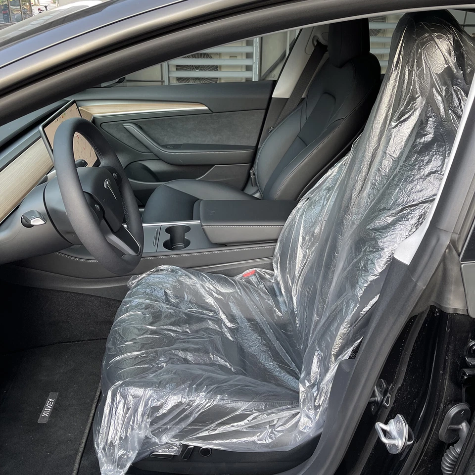 30x Cubierta de asiento de plástico transparente desechable coche peluquería salón protector mecánico Foto 3 de 4