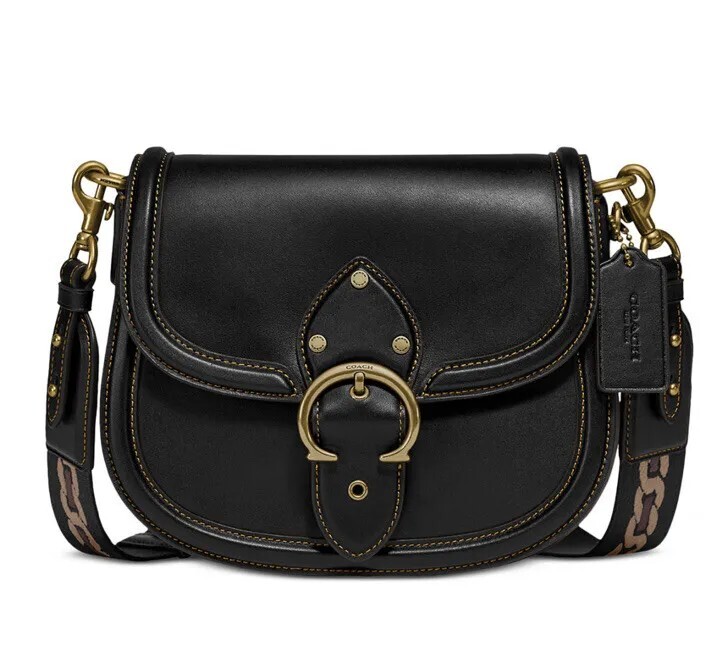 2015 オールナイトパーティ BGS9.5 ゴールドラベル AUTHENTIC Coach Beat Black/Gold Glovetanned Leather NWT! Saddle