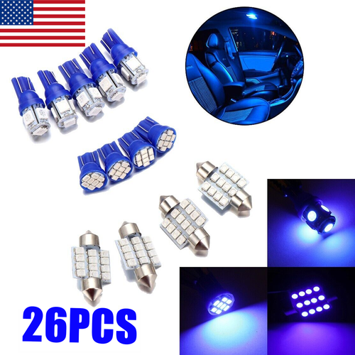 26x Auto Car Interior LED Lights Dome License Plate Lamp 12V Kit