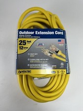 Voltec 05-00364 25-Foot 12/3 SJTW Outdoor Extension Cord w/ Lighted End US MADE