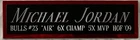 MICHAEL JORDAN CHICAGO BULLS NAMEPLATE FOR AUTOGRAPHED SIGNED BASKETBALL JERSEY